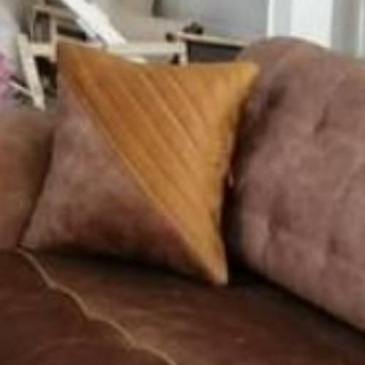کاور کوسن دو تیکه لایکو دوزی در دو رنگ چرم پارچه ومخمل مبلی